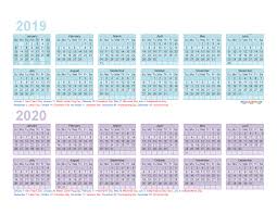 2019 And 2020 Monthly Calendar Printable Free Download Free Printable 2020 Calendar Templat Calendar Printables Monthly Calendar Printable Printable Calendar