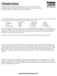 Pollination Parties Handout Discovery Channel School Digital Textbooks Pollination Lessons Pollination