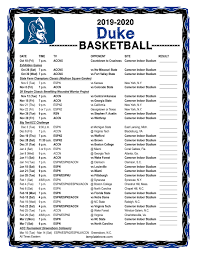Learn vocabulary, terms and more with flashcards, games and other study tools. Printable 2019 2020 Duke Blue Devils Basketball Schedule