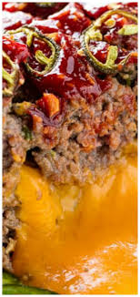Jalapeno Cheddar Stuffed Meatloaf Recipe Recipes Food Meatloaf
