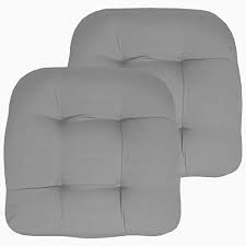 10 best kitchen chair cushions | dining room chair pads reviews. Buy Sweet Home Collection Patio Cushions Outdoor Chair Pads Premium Comfortable Thick Fiber Fill Tufted 19 X 19 Seat Cover 2 Pack Silver Online In Turkey B086sbj67c
