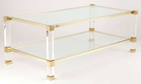 Antique tables > low tables style : Lucite And Brass Coffee Table By Pierre Vandel Brass Coffee Table Coffee Table Acrylic Coffee Table