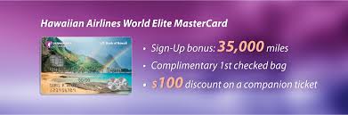 With the hawaiian airlines® bank of hawaii world elite mastercard®, you can get rewarded doing all those little things that make life happier. Hawaiian Airlines World Elite Mastercard Credit Card Review