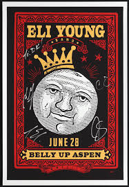 Autographed Eli Young Band Belly Up Aspen 2018 Scrojo Poster Signed by All  4