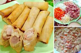 karboˈnaːra) is an italian pasta dish from rome made with egg, hard cheese, cured pork, and black pepper. Resepi Popia Carbonara Daging