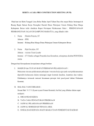 Contoh format berita acara pre award meeting. Berita Acara Pcm Konsultan