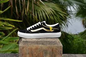 Black And Gold Vans Old Skool Retailmenot Coupon Vans Classic Old Skool Style 36 Fs107 Black White Gold Skate Shoe Vans For Vans Vans Classic Old Skool Black White Gold Skate Shoes