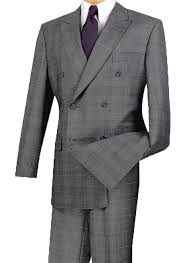 Many of men's suits are made with dark colors as darker suits are easier to match with different shirts and ties. Alexander Collection Gray Double Breasted 2 Piece Suit Regular Fit Glen Plaid Men S Fashion