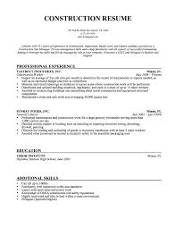 construction worker resume australia
