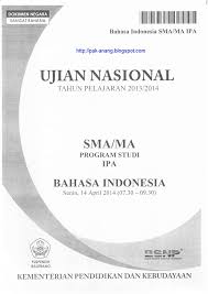 Berbagi Dan Belajar Naskah Soal Un Bahasa Indonesia Sma 2014 Paket 1