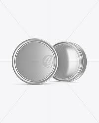 Two Matte Round Tin Boxes Mockup In Can Mockups On Yellow Images Object Mockups