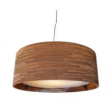 Led ceiling lights and pendants. Large Diameter Ceiling Pendant Light Made From Recycled Cardboard Boxes