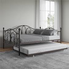 The durability of this daybed with trundle emanates from the steel frame construction, which can last for years without facing any major issue. Dhp Bombay Full Size Metal Daybed Frame And Twin Size Trundle In Bronze 4040229