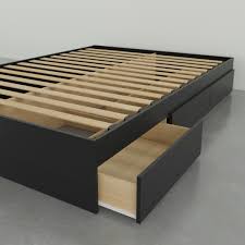 Premier 14 platform metal bed frame with under bed storage, queen: Nexera Distribution Nexera Queen Size Bed 3 Drawer