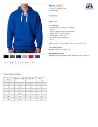 j america j8830 adult sport lace hooded fleece