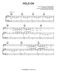 Music on hold license fees: Hold On Sheet Music Justin Bieber Sheetmusic Free Com