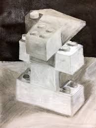 Lego Charcoal Drawing Hs Art Lesson Charcoal Drawing Charcoal Art Art Lessons