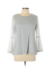 Details About Alfani Women Silver Short Sleeve Top Lg Petite