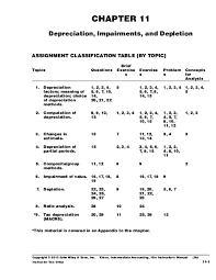 We did not find results for: Doc Chapter 11 Depreciation Impairments And Depletion Assignment Classification Table By Topic Topics Questions Brief Exercises Exercises Problems Concepts For Analysis 1 Depreciation Factors Meaning Of Depreciation Choice Of Depreciation Methods