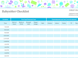 Search Results For Schedule Templates Babysitter Checklist Babysitter Word Reference