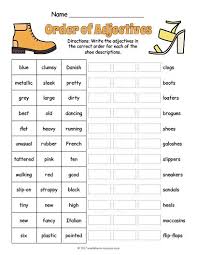 Free Printable Order Of Adjectives Worksheet Order Of Adjectives Adjective Worksheet Order Of Adjectives Worksheet