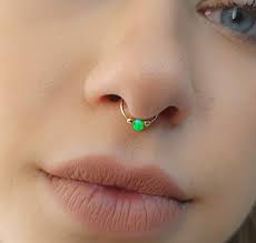 Amazon Com Gold Opal Septum Ring 20 Gauge Septum Piercing 14k Gold Filled Septum Jewelry Gold Filled Septum Hoop Handmade Products