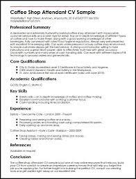 Our cv examples will give you inspiration on how to design the right cv for the job. Cv Builder Coffee Shop Attendant Cv Sample Myperfectcv A876293f Resumesample Resumefor Resume Examples Job Resume Resume
