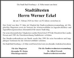 Traueranzeigen von Werner Eckel