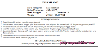 #selengkapnya, silahkan mengunduh file pdf dan jawaban yang diletakkan di bawah. Soal Pas Matematika Kelas 11 Tahun 2020 2021 Programpendidikan Com