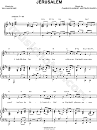 Charles Hubert Hastings Parry Jerusalem Sheet Music In D Major Transposable Download Print Sku Mn0211225