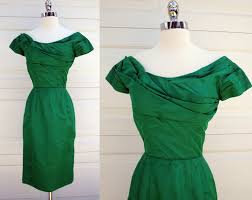 Emerald Green Short Sleeve Off Shoulder Wiggle Dress Shortened Neiman Marcus Green Cocktail Dress Sz Xxs New Look Fashion Green Cocktail Dress Rockabilly Skirt