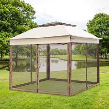 Amazon Com Aoxun Patio 11 X11 Pop Up Gazebo Tent Instant With Mosquito Netting Outdoor Gazebo Canopy Shelter Beige Gard Gazebo Tent Gazebo Canopy Gazebo