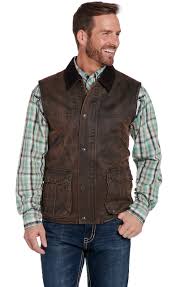 Enzyme Washed Cotton Snap Zip Front Vest With Concealed Carry Pocket