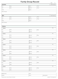 Family Group Record Template Brillant Me