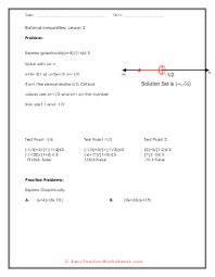 Rational Inequalities Worksheets In 2020 Brain Math Inequality Solving Equations
