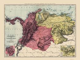 Covering a total area of 916,445 sq.km (353,841 sq mi), venezuela, located on the northern coast of south america is the world's 33rd largest country. Old South America Map Colombia And Venezuela 1898