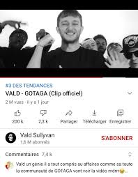 Gotaga et vald réagissent en direct au son spécial fait pour lui big masterclass best. Vald On Twitter 2m De Vues Pour Gotaga Premier Extrait De Echelonvol1 On Joue Vraiment Pas Https T Co Xmfmbixctu