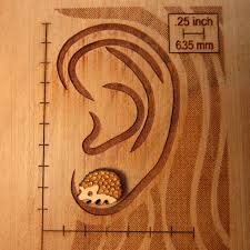 Cute Little Wood Hedgehog Stud Earrings