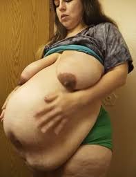 Dark areola. Saggy belly