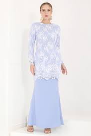 Shop women's baju kurung online @ zalora malaysia & brunei. Baju Kurung Lace Cassia Baby Blue Shopperboard