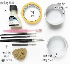 How To Use Masking Fluid For Watercolor Painting Supplies For Using Masking Fluid Watercol Watercolor Masking Fluid Watercolor Supplies Watercolor Paintings