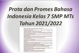 Check spelling or type a new query. Prota Dan Promes Bahasa Indonesia Kelas 7 Smp Mts Tahun 2021 2022