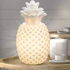 Porcelain bedside table lamp pink rose rosebud glass base 13 3d vintage switch. Porcelain Table Lamp In Pineapple Shape Matt White Chaita Etc Shop
