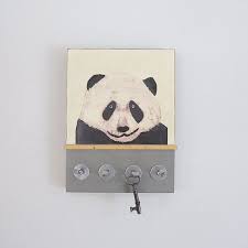 Panda head wall mount panda wall decor, panda nursery decor panda faux taxidermy. Panda Key Holder Hooks Panda Wall Mount Modern By Redtilestudio Key Holder Panda Functional Art Diy Spoon Art Office