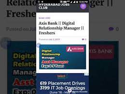The role details are as under: Axis Bank Digital Relationship Manager Youtube