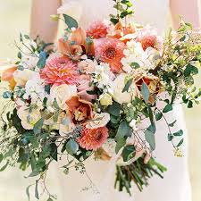 Summery pink dahlia and zinnia bouquet. 31 Knockout Dahlia Wedding Bouquets