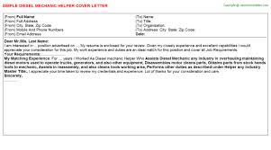 Diesel Mechanic Helper Cover Letter