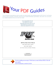 Operating Instructions Fox Talas Yourpdfguides Com
