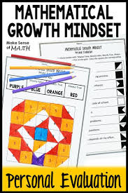 Math Growth Mindset Personal Evaluation High School Math Activities Maths Activities Middle School Middle School Math