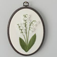 Lily of the Valley Embroidery Hoop Art